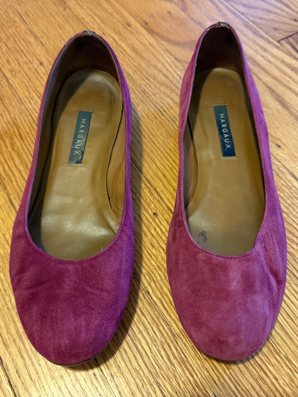 Women's Margaux Burgundy Suede Ballet Flats Size 38